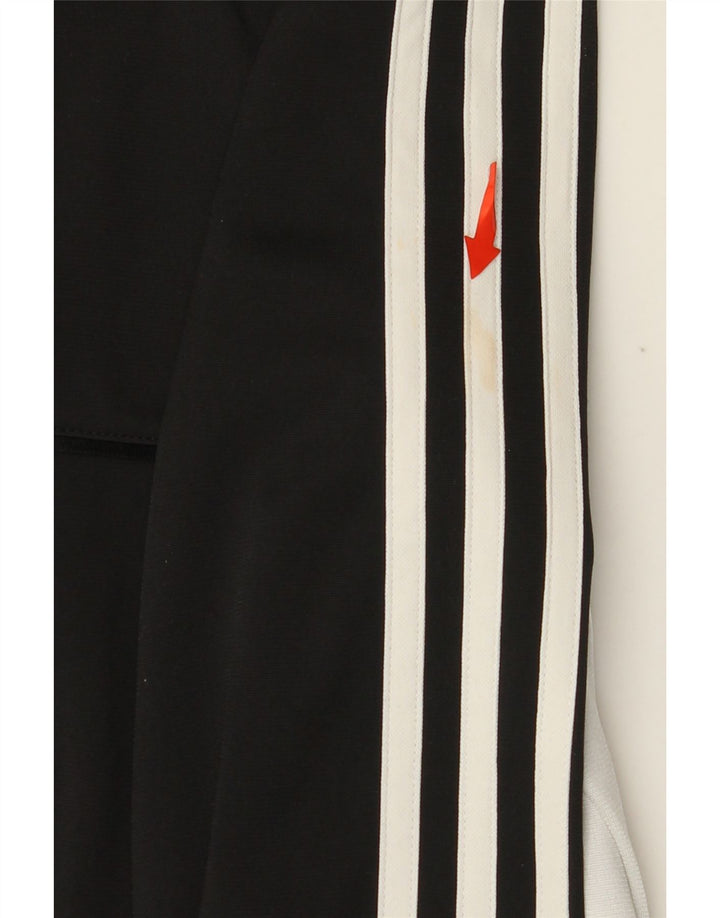 ADIDAS Boys Zip Hoodie Sweater 13-14 Years Black Colourblock Polyester