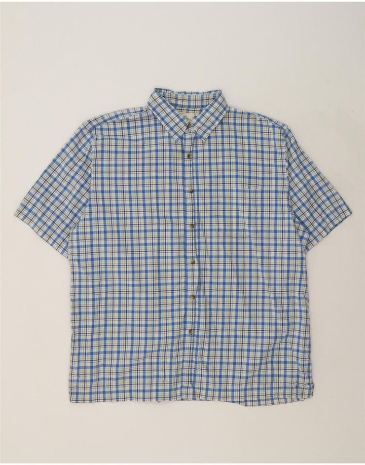 DOCKERS Mens Short Sleeve Shirt XL Blue Check Cotton Vintage Dockers and Second-Hand Dockers from Messina Hembry 