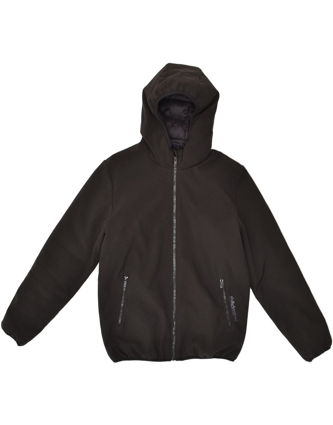 VINTAGE Boys Hooded Padded Jacket 11-12 Years Black Polyester | Vintage Vintage | Thrift | Second-Hand Vintage | Used Clothing | Messina Hembry 
