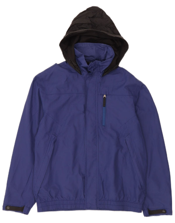 Timberland Mens Hooded Windbreaker Jacket UK 36 Small Blue Colourblock