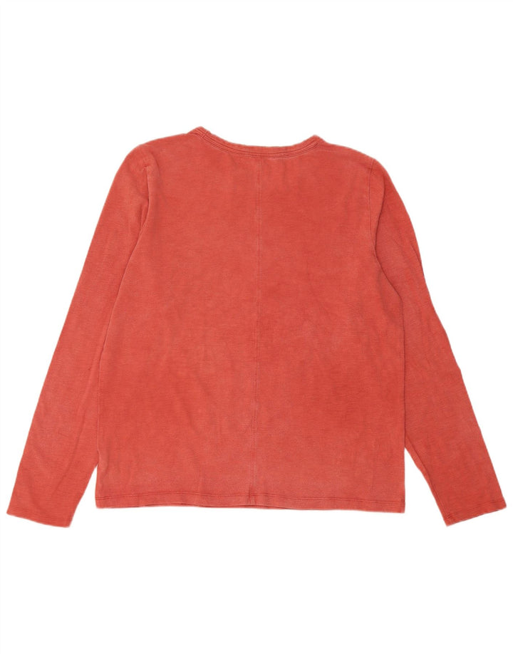 Gap Womens Top Long Sleeve UK 14 Large Red Cotton