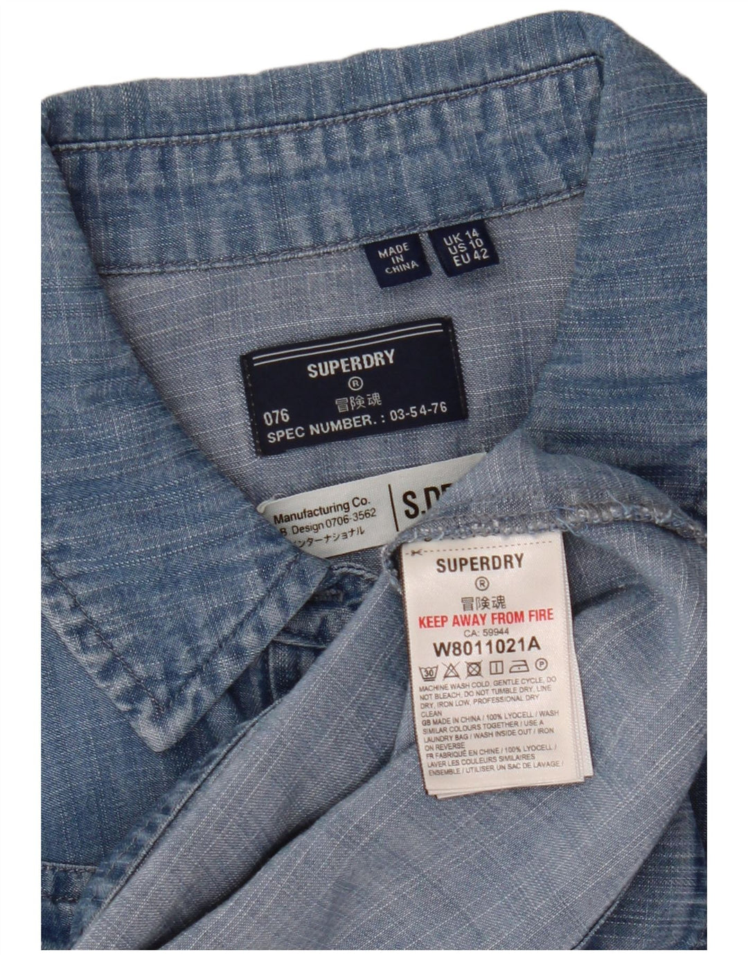 Superdry Womens Denim Dress UK 14 Large Blue Lyocell