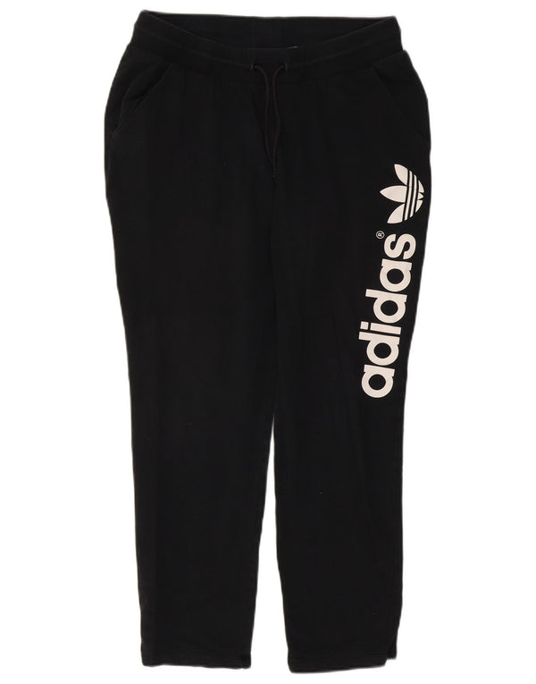 Adidas Womens Graphic Tracksuit Trousers UK 18 XL Black Cotton