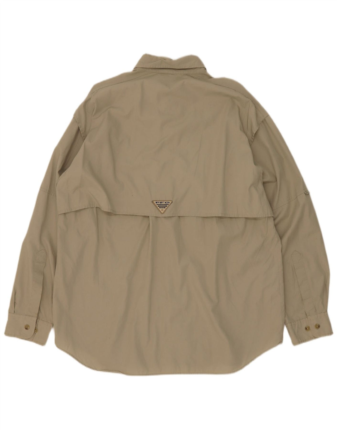 Columbia Mens Shirt Medium Khaki Cotton