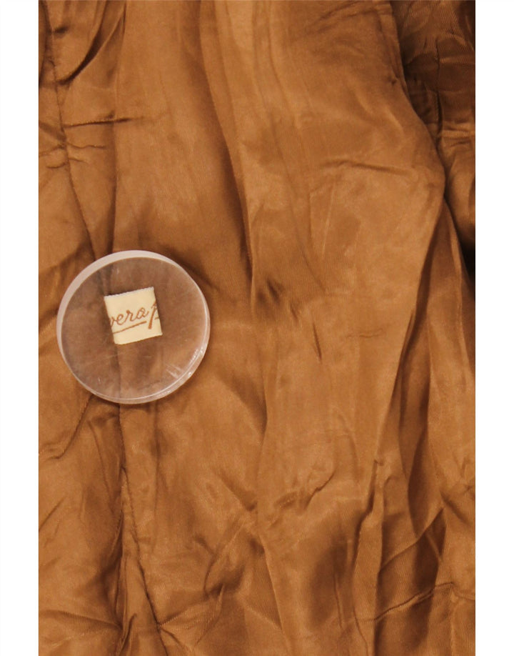 Vintage Mens Leather Coat IT 52 XL Brown Leather