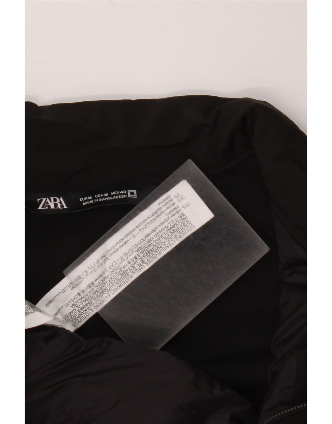 ZARA Mens Padded Jacket UK 38 Medium Black Polyester