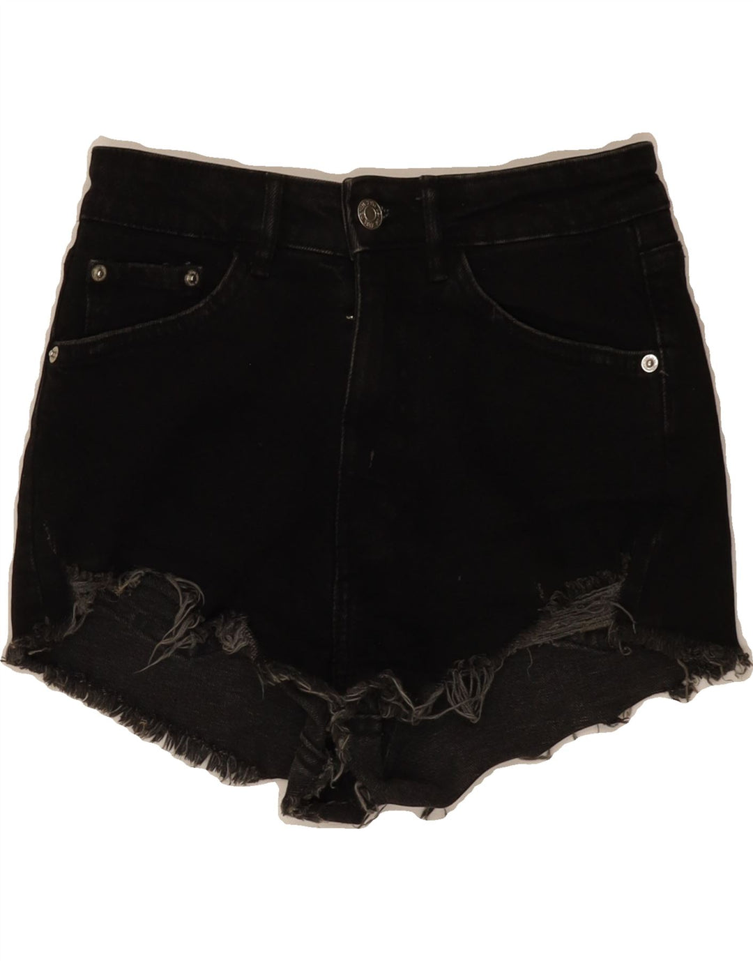 ZARA Womens Denim Shorts EU 36 Small W26  Black Cotton Vintage Zara and Second-Hand Zara from Messina Hembry 