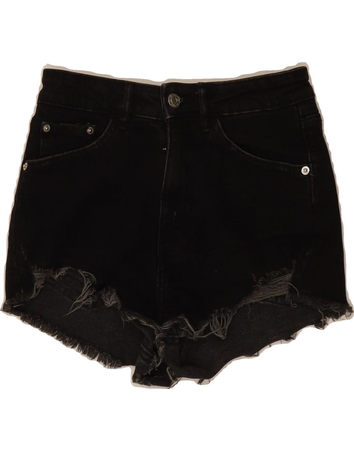 ZARA Womens Denim Shorts EU 36 Small W26  Black Cotton Vintage Zara and Second-Hand Zara from Messina Hembry 