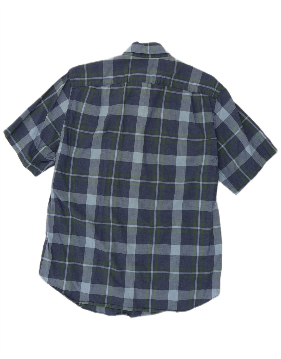 J. CREW Mens Short Sleeve Shirt Medium Navy Blue Check