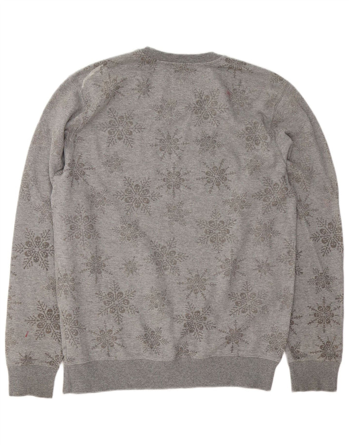 Vans Mens Sweatshirt Jumper Medium Grey Floral Cotton