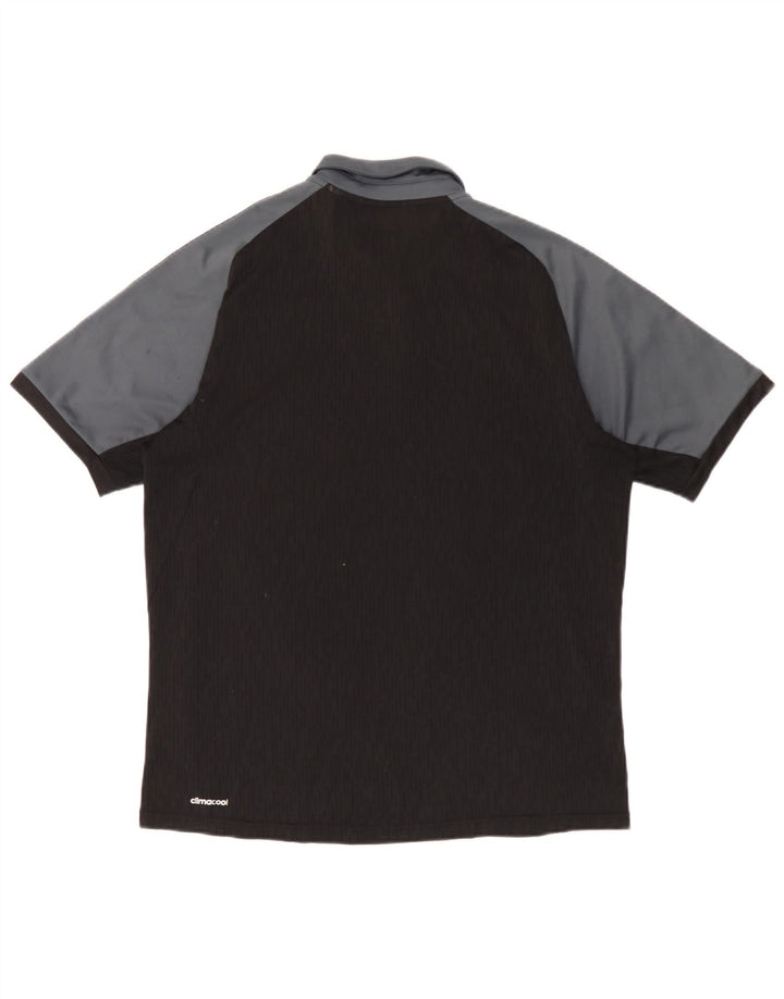 Adidas Mens Climacool Polo Shirt Medium Black Colourblock