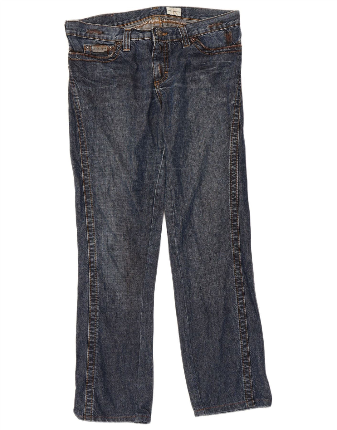 CALVIN KLEIN Womens Straight Jeans W32 L28 Blue