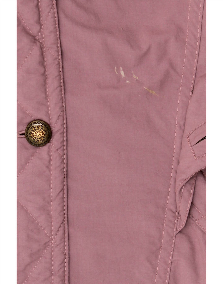 VINTAGE Womens Hooded Windbreaker Coat EU 42 Large Purple Polyester