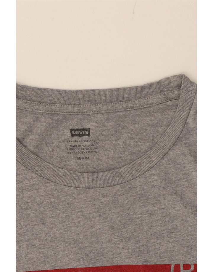 LEVI'S Mens Graphic T-Shirt Top Medium Grey Cotton Vintage Levi's and Second-Hand Levi's from Messina Hembry 