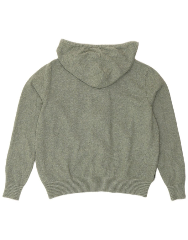 Marks & Spencer Womens Hooded Full Zip Cardigan Sweater UK 14 Medium Khaki