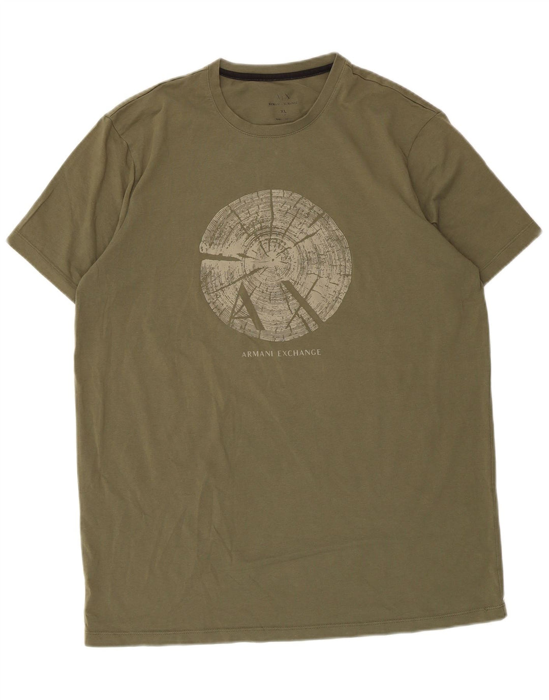 Armani Exchange Mens Graphic T-Shirt Top XL Khaki