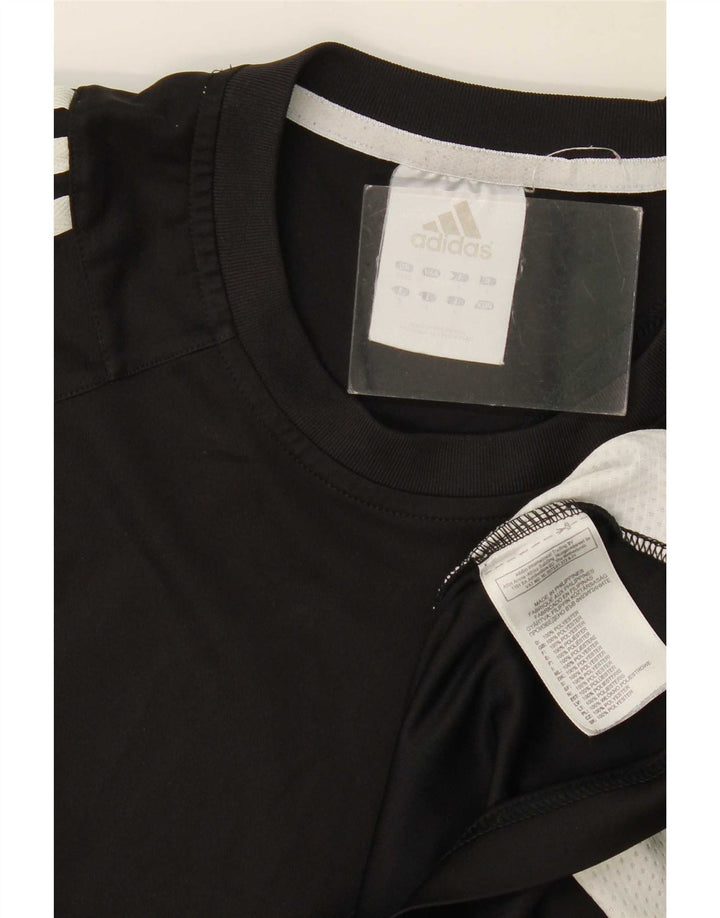 Adidas Mens T-Shirt Top Medium Black Colourblock Polyester