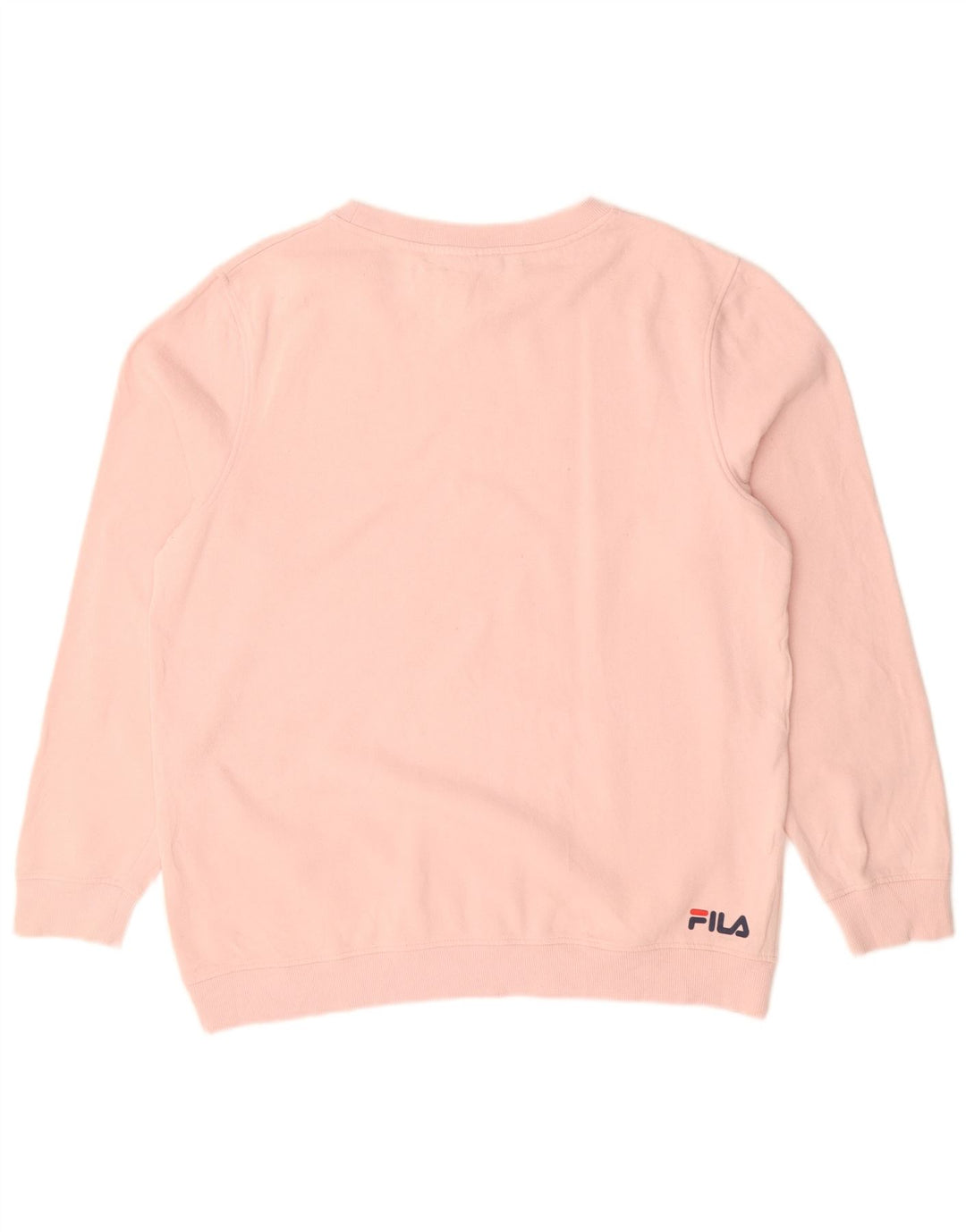 FILA Womens Oversized Graphic Sweatshirt Jumper UK 14 Medium Pink Cotton