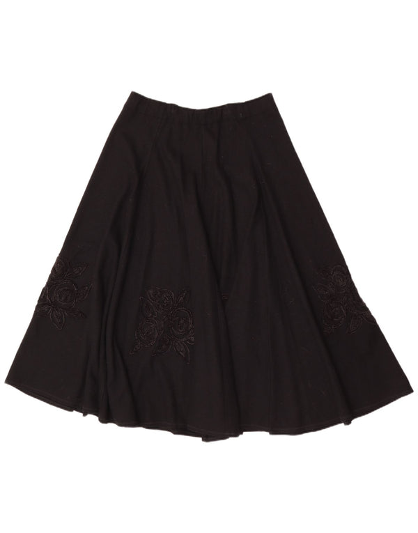 Mariella Burani Womens A-Line Skirt UK 12 Medium W28 Black Floral
