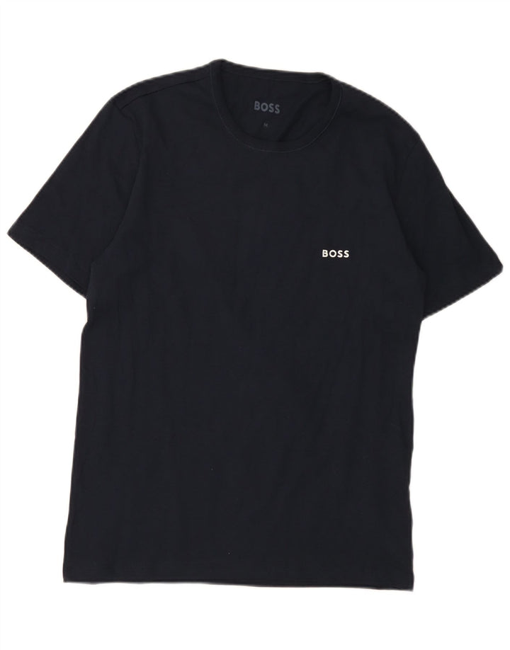 Hugo Boss Mens T-Shirt Top Medium Navy Blue Cotton