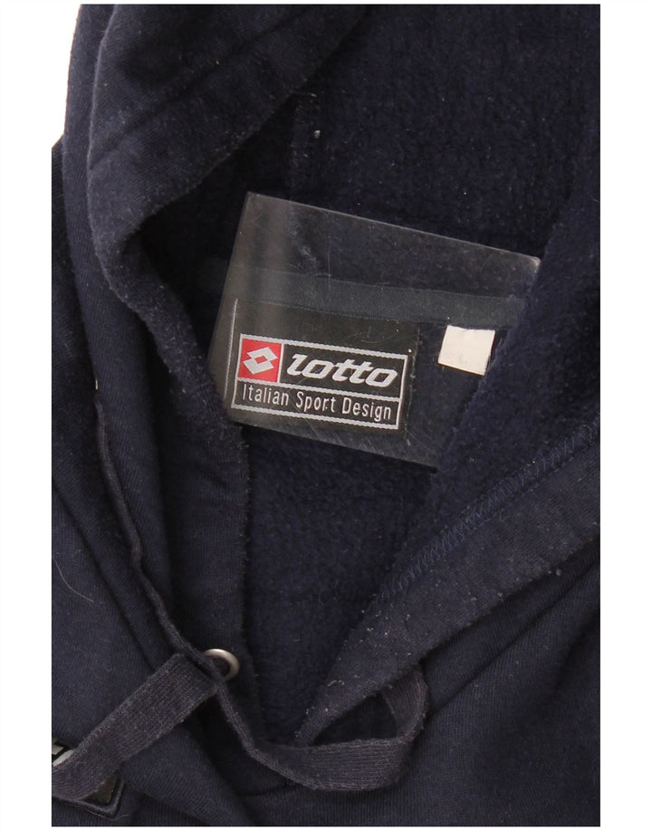 LOTTO Mens Hoodie Jumper Large Navy Blue Colourblock