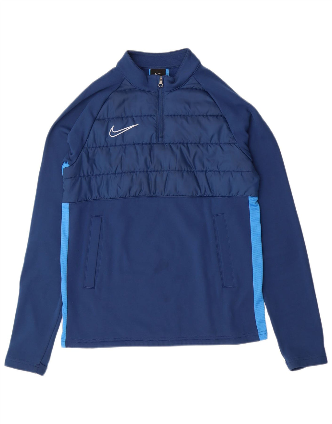 NIKE Boys Dri Fit Pullover Tracksuit Top 12-13 Years Large Blue
