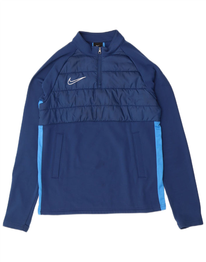 NIKE Boys Dri Fit Pullover Tracksuit Top 12-13 Years Large Blue