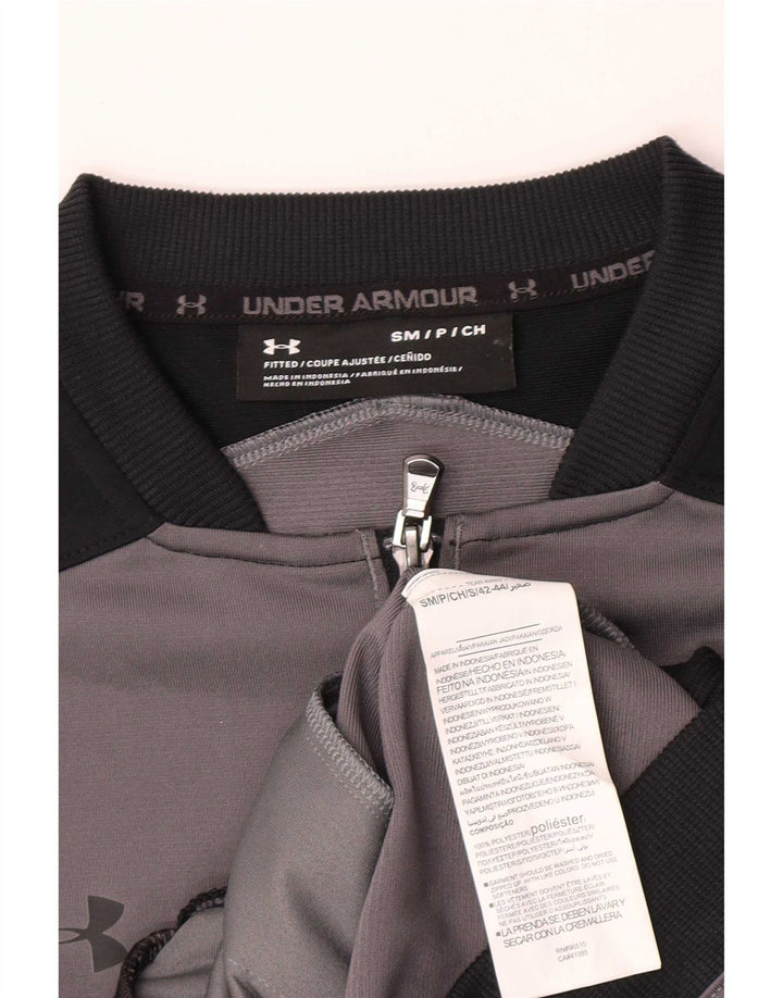 Under Armour Mens Tracksuit Top Jacket Small Grey Colourblock Polyester