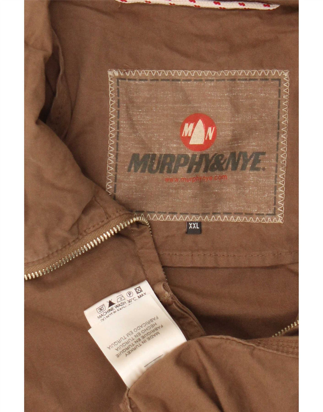 Murphy & Nye Mens Bomber Jacket UK 44 2XL Beige Cotton