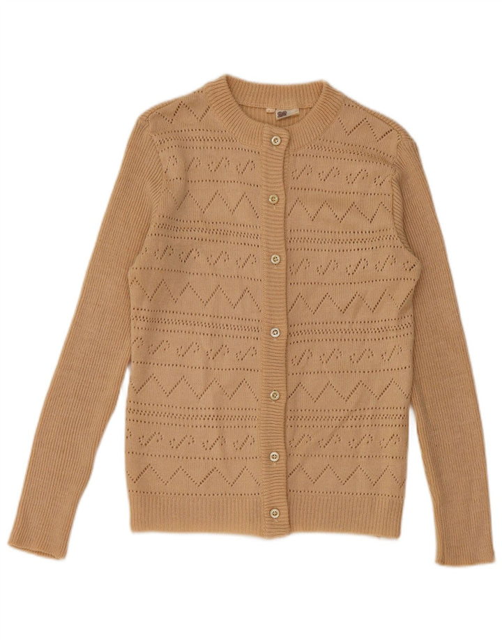 Vintage Womens Cardigan Sweater IT 44 Medium Beige Angora