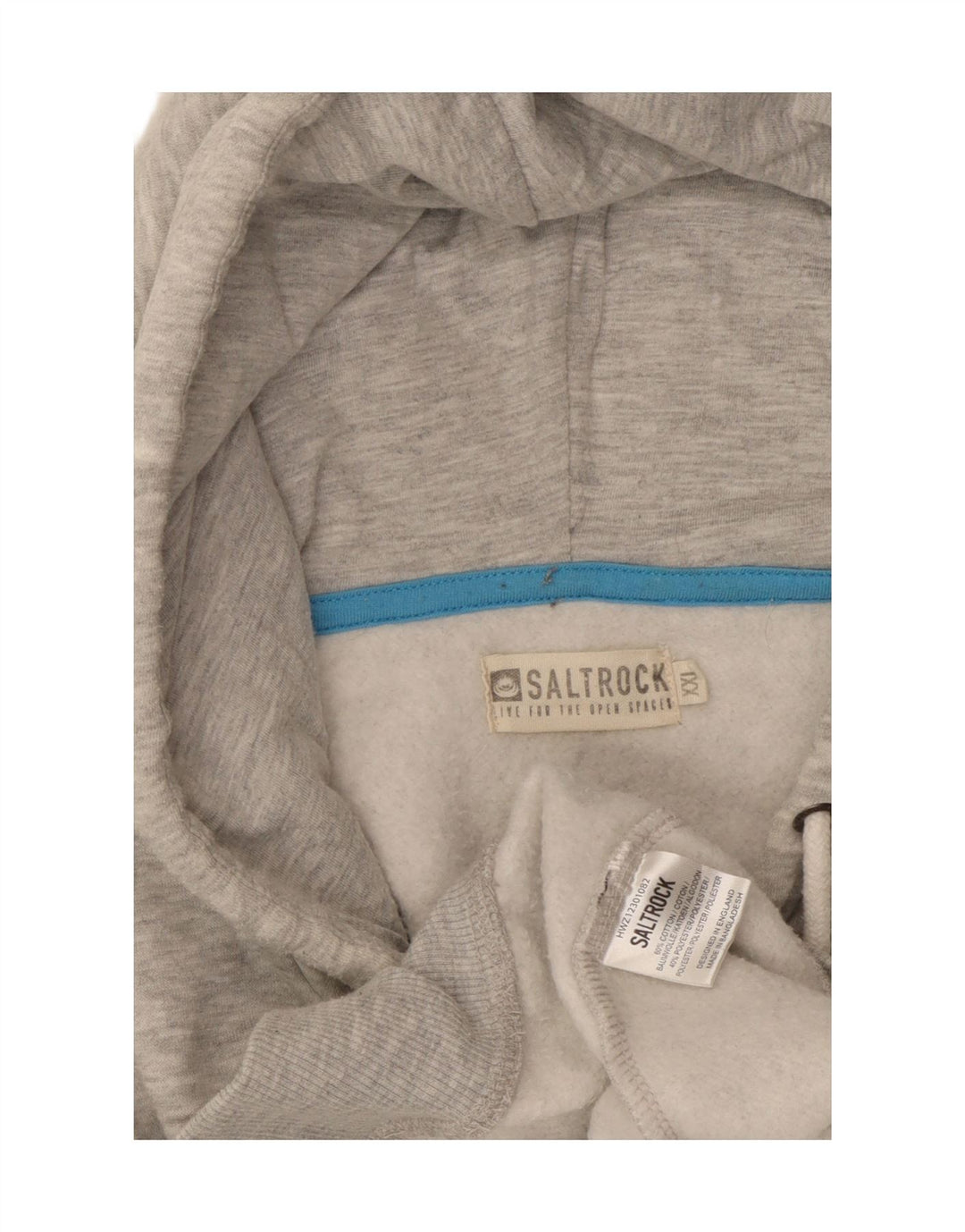SALTROCK Mens Zip Hoodie Sweater 2XL Grey Cotton