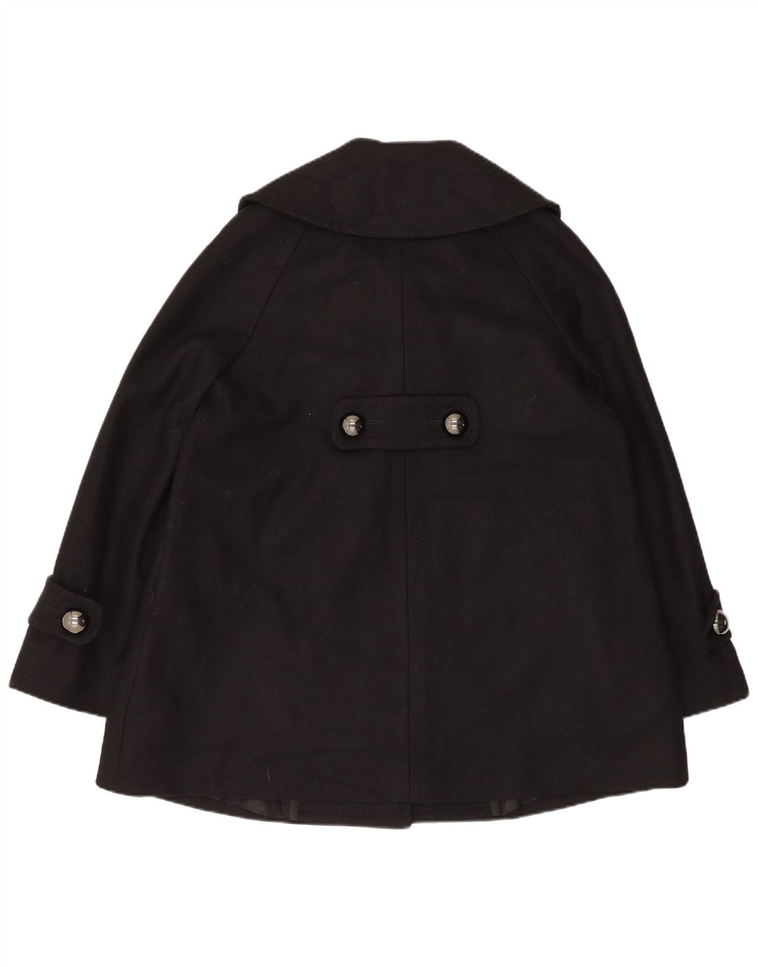 French Connection Womens Pea Coat UK 10 Small  Black Virgin Wool