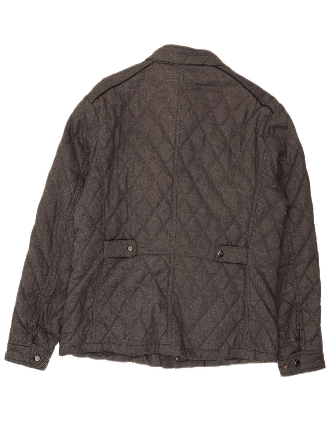Zara Mens Quilted Jacket UK 40 Large Grey Polyester