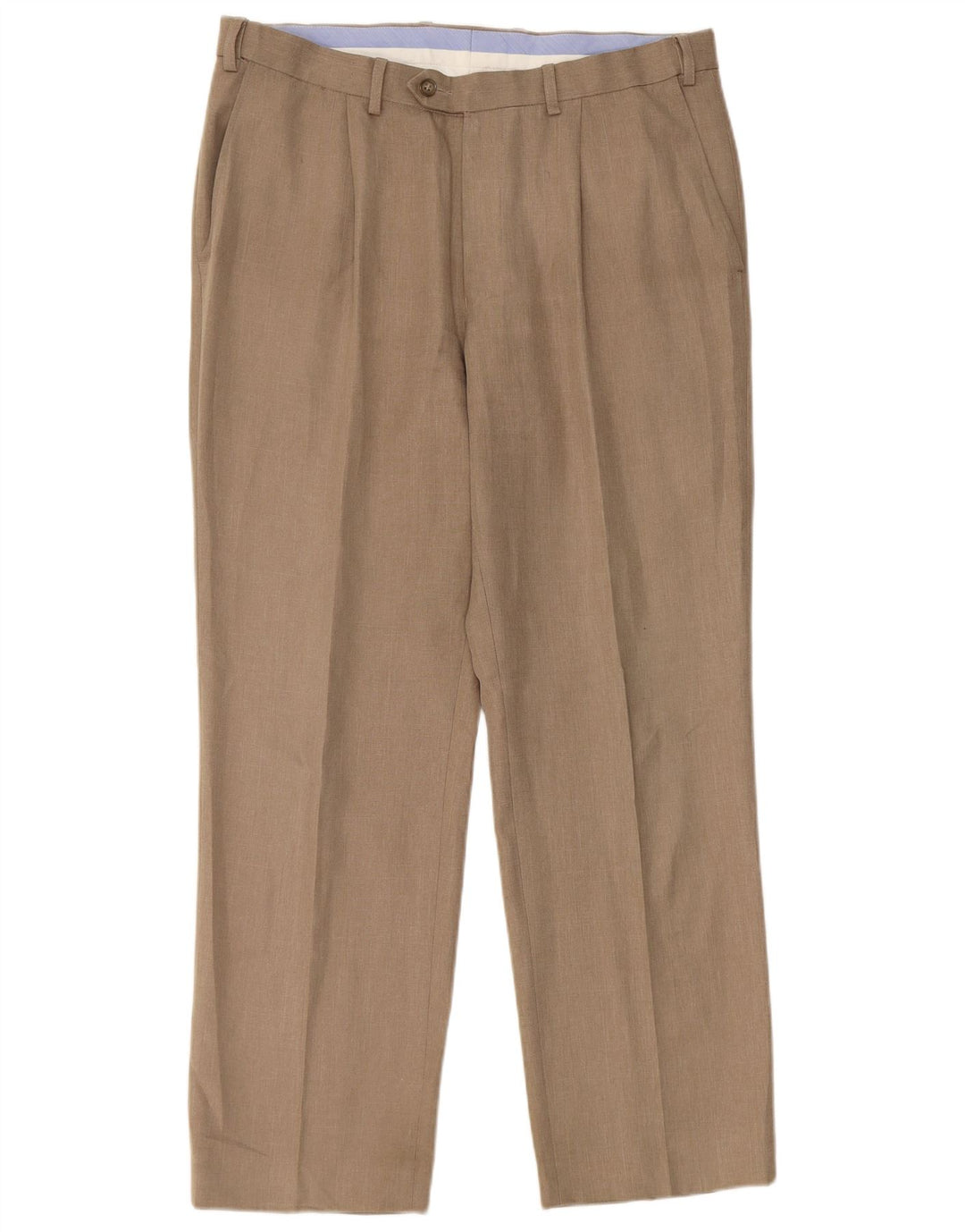 Marks & Spencer Mens Regular Fit Chino Trousers W34 L29 Beige Polyester