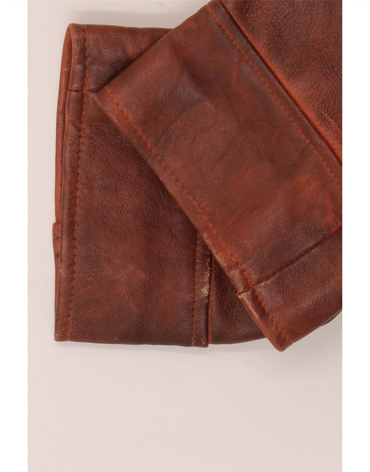 Vintage Womens UK 18 XL Brown Leather