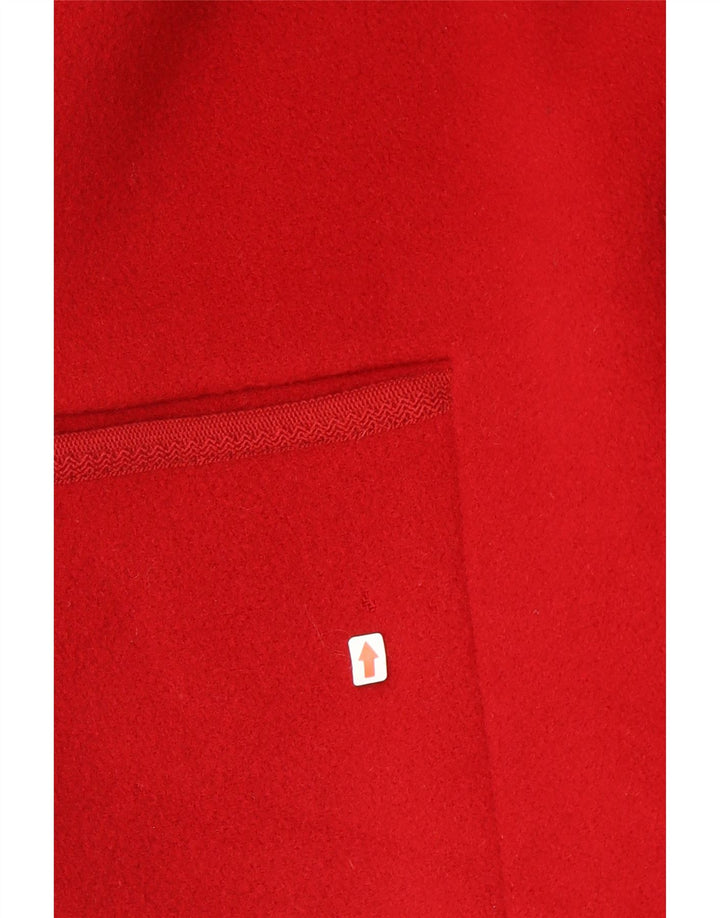 Genny Womens 3 Button Oversized Blazer Jacket UK 10 Small Red Wool