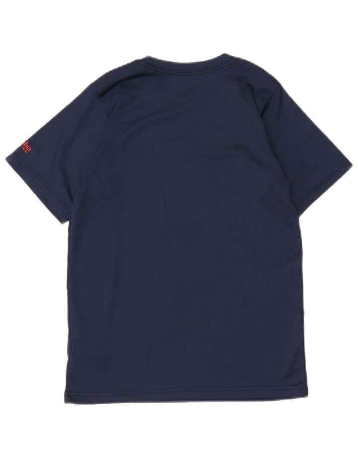 Columbia Boys Graphic T-Shirt Top 10-11 Years Medium Navy Blue Polyester