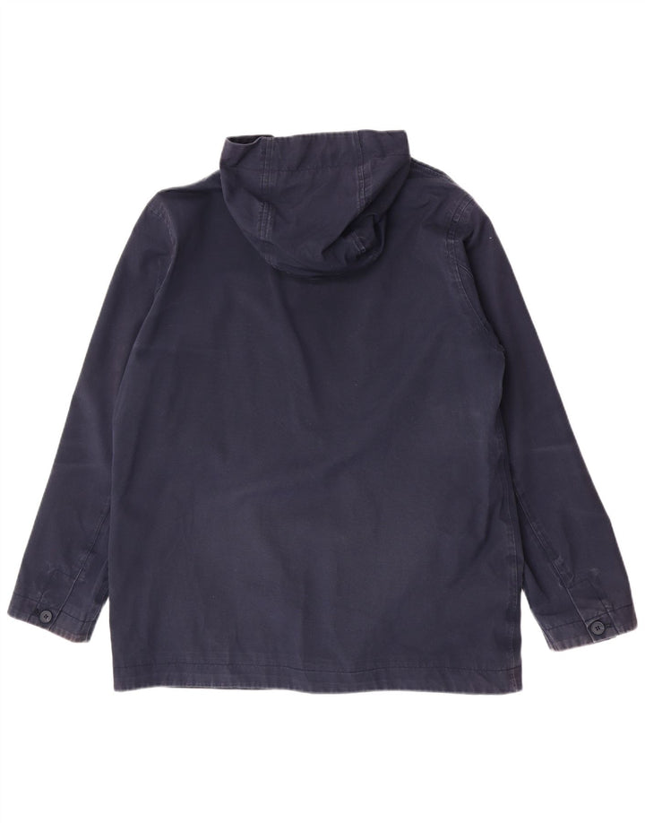 Seasalt Cornwall Mens Hooded Utility Jacket UK 38 Medium Navy Blue Cotton