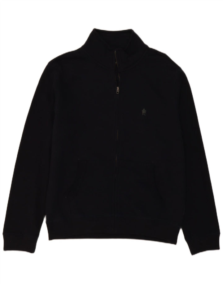 FRENCH CONNECTION Mens Tracksuit Top Jacket Medium Navy Blue Cotton