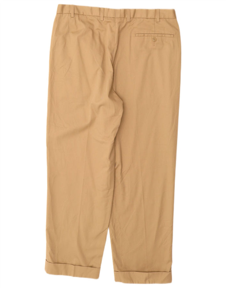 MARKS & SPENCER Mens Pegged Suit Trousers W36 L29 Beige Polyester