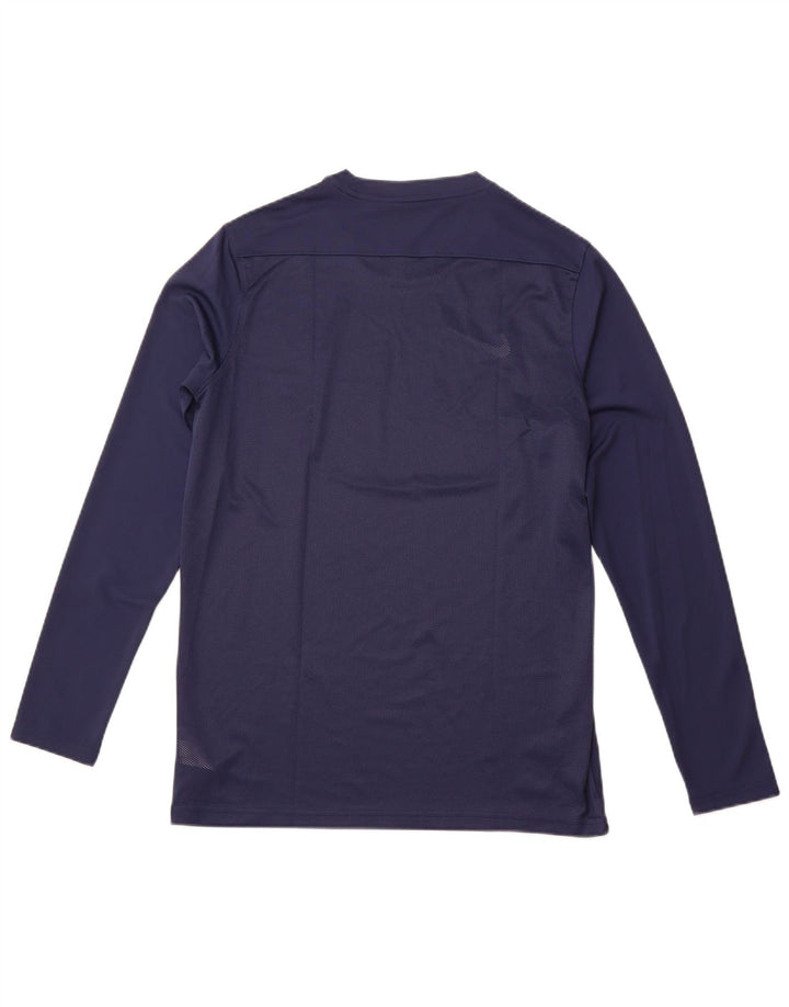 NIKE Mens Dri Fit Slim Fit Top Long Sleeve Large Navy Blue Polyester