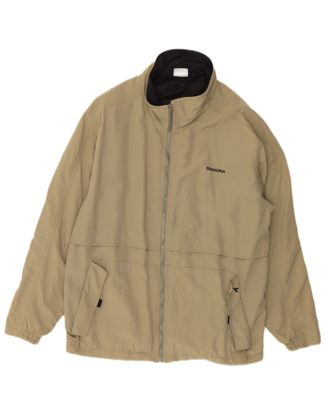 DIADORA Mens Rain Jacket UK 42 XL Khaki Polyamide
