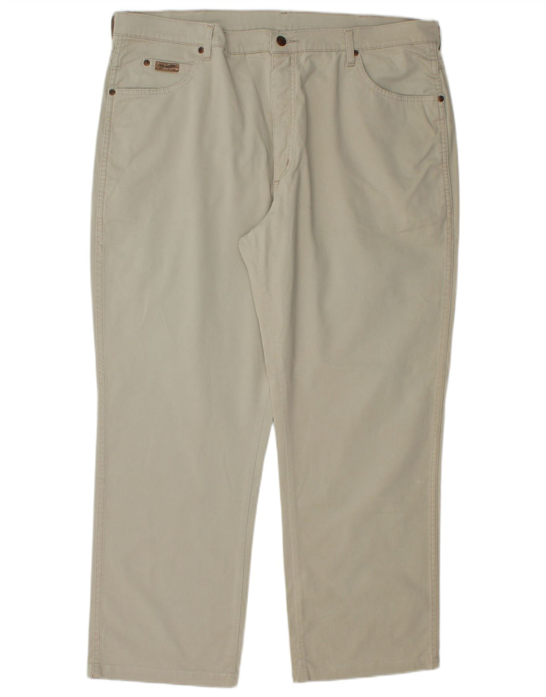 Wrangler Mens Straight Jeans W42 L29 Beige Cotton