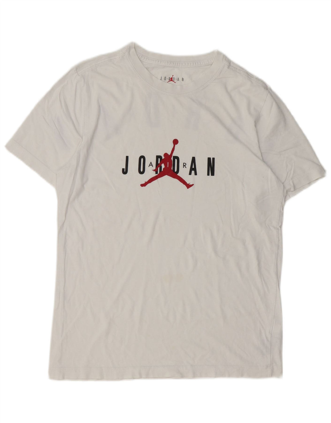 JORDAN Mens Graphic T-Shirt Top Medium White Cotton