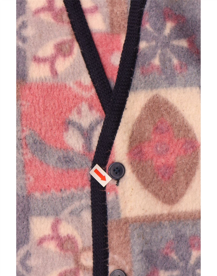 VINTAGE Mens Fleece Gilet UK 42 XL Multicoloured Fair Isle Polyester