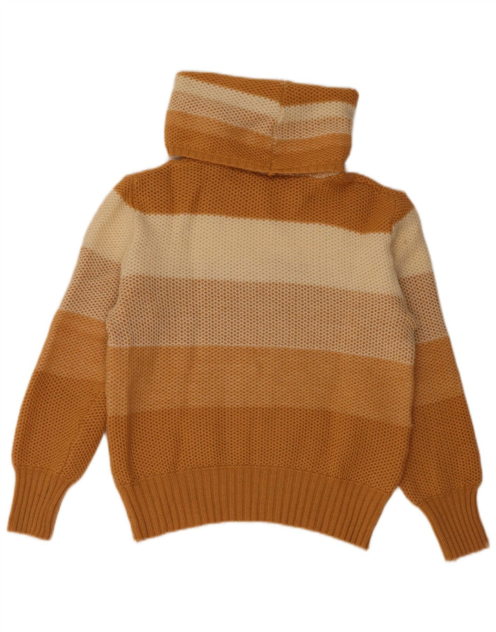 VINTAGE Womens Roll Neck Jumper Sweater IT 44 Medium Beige Striped