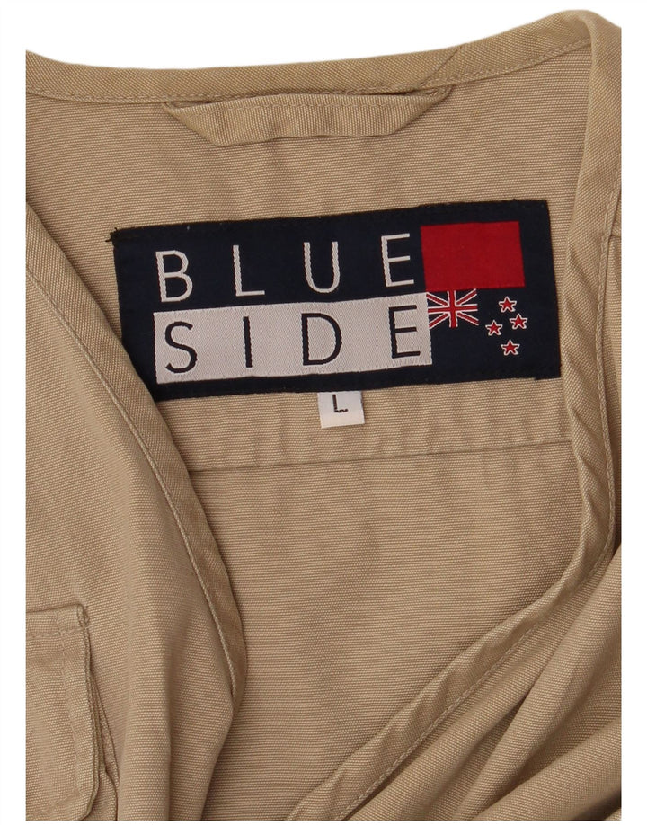 Blue Side Mens Utility Gilet UK 40 Large Brown