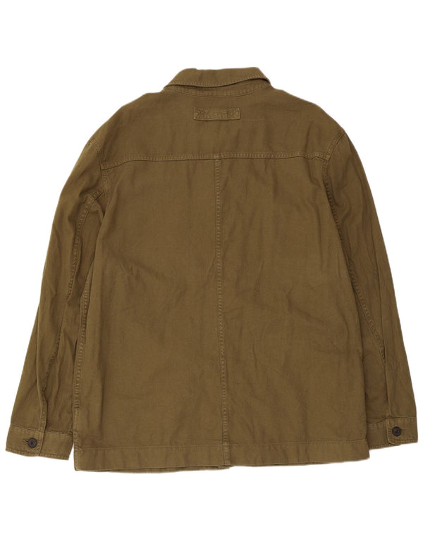 Gant Mens Overshirt Shirt Size 41/42 16 1/2 Large Khaki Cotton