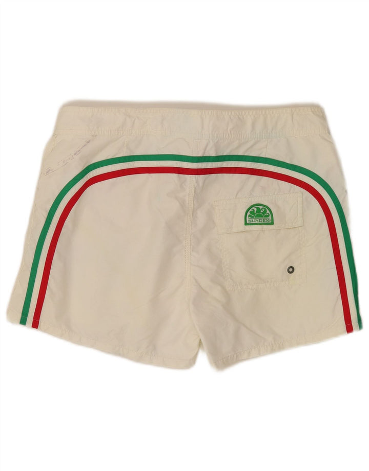 Sundek Mens Swimming Shorts Medium White Nylon