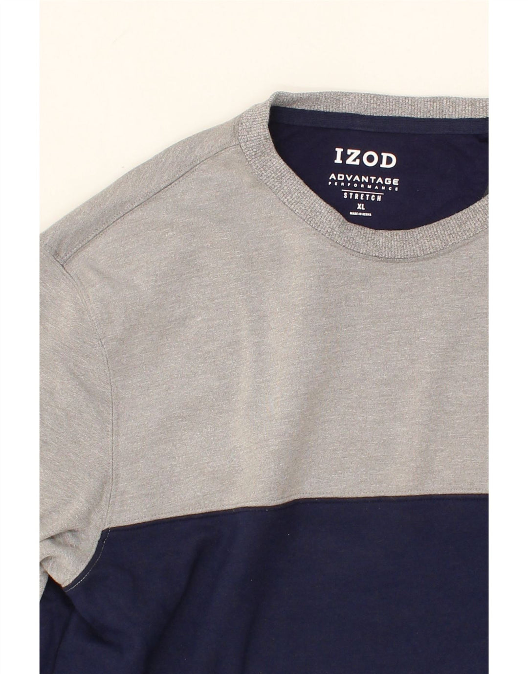 IZOD Mens Sweatshirt Jumper XL Grey Colourblock Cotton Vintage Izod and Second-Hand Izod from Messina Hembry 